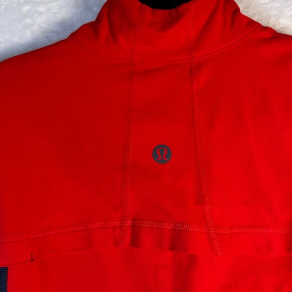 Lululemon Mens Quarter Zip Vent Pullover Red Black Sz L Athletic Performance Top - Picture 4 of 9